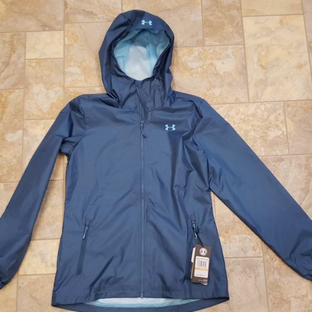 Under armour storm water resistant hooded jacket